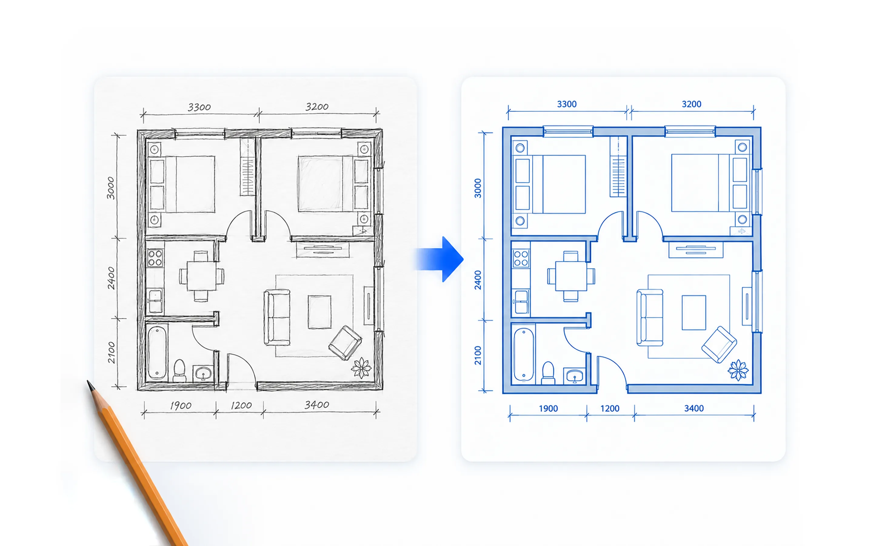 Sketch to Floor Plan