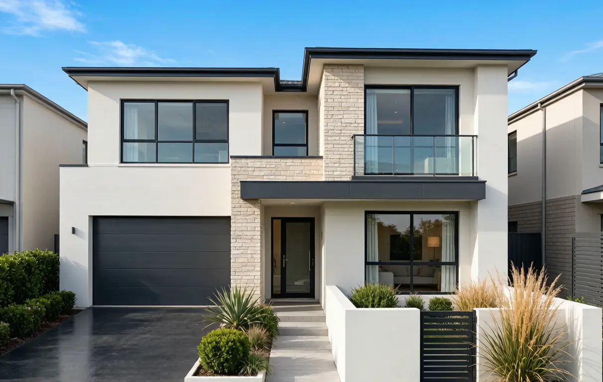 Modern residential villa with garden - residential floor plan design