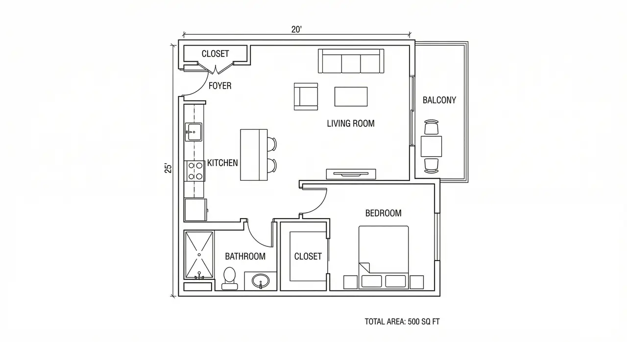 Studio Apartment Plan