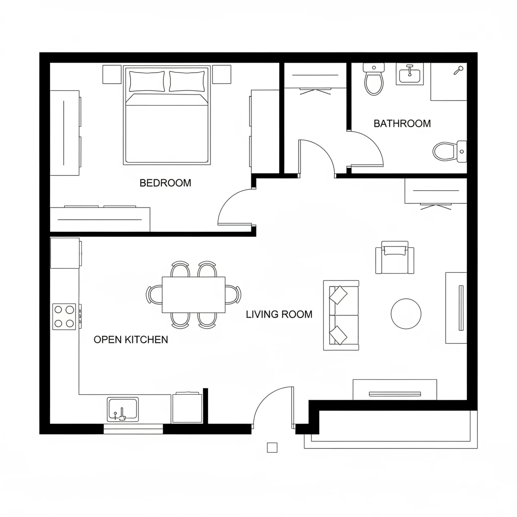 1 Bedroom Floor Plan