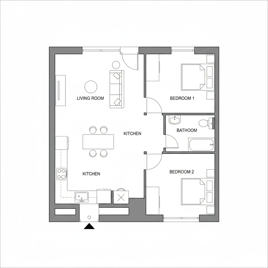 2 Bedroom Floor Plan