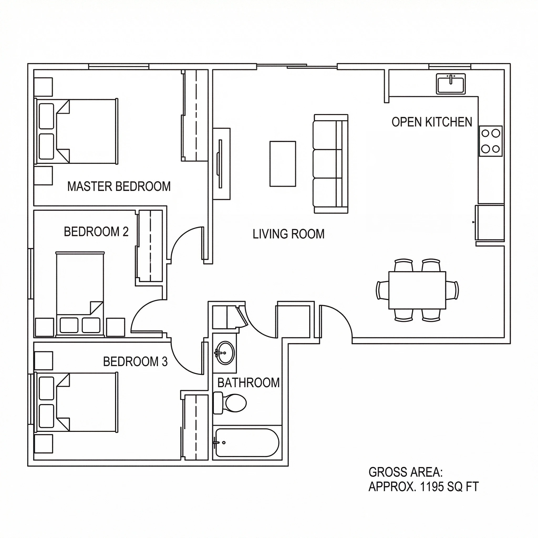 3 Bedroom Floor Plan