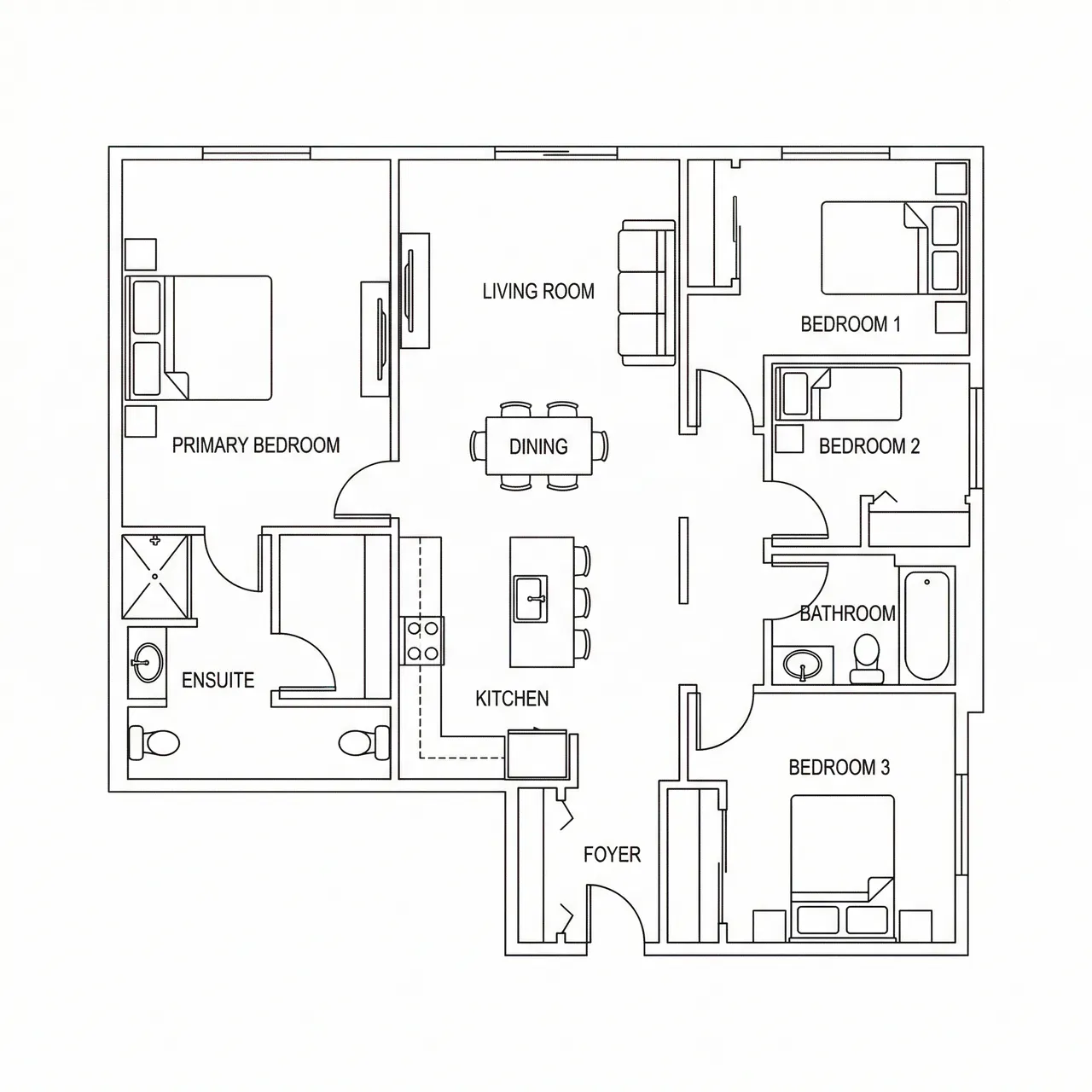 4 Bedroom Floor Plan