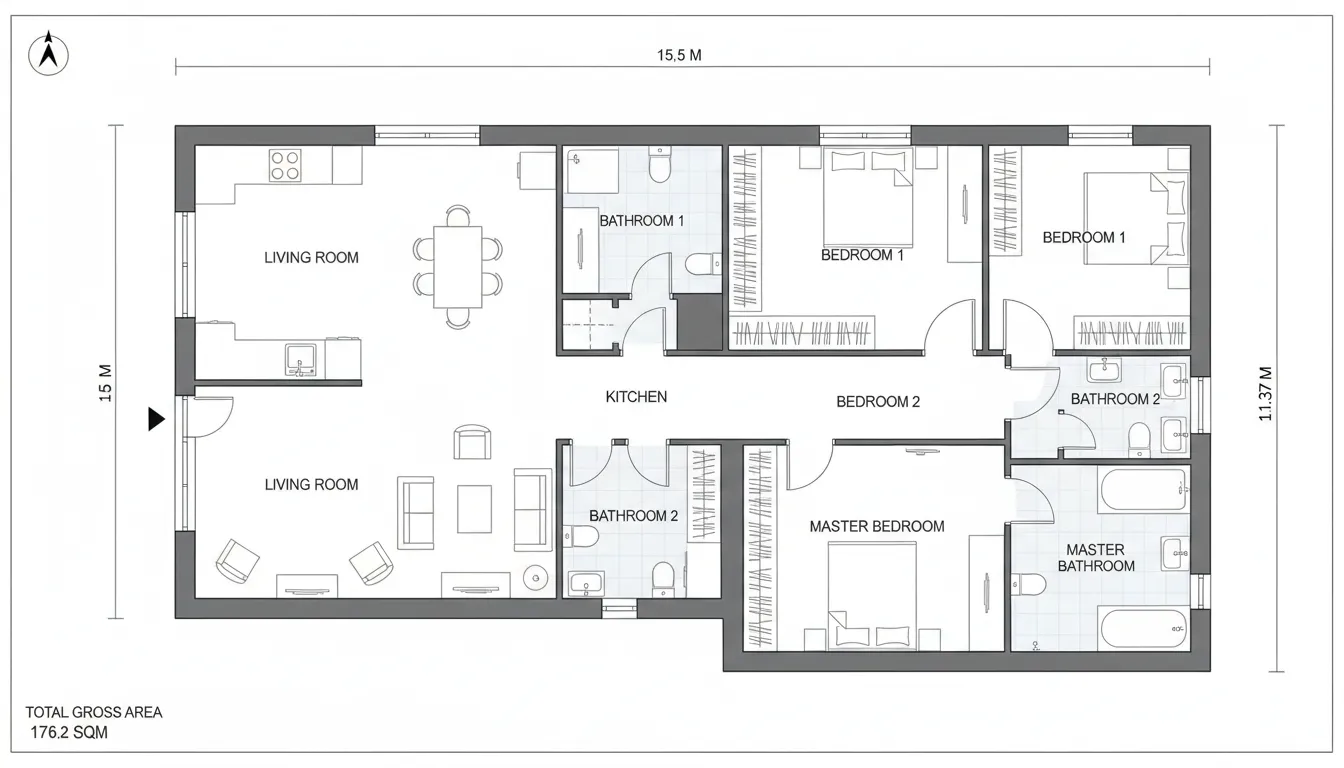 3-Bedroom Home with Prayer Area and Home Office