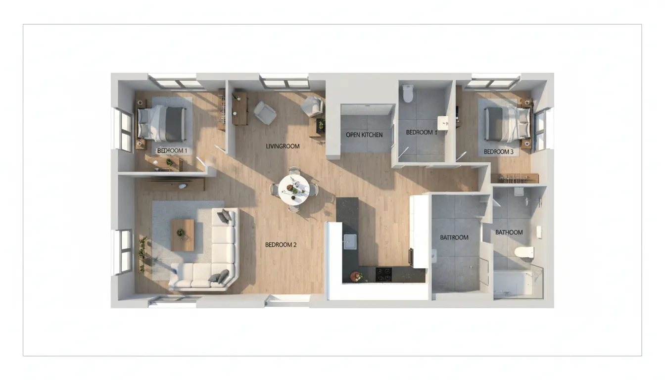 3-Bedroom Realistic Style Home