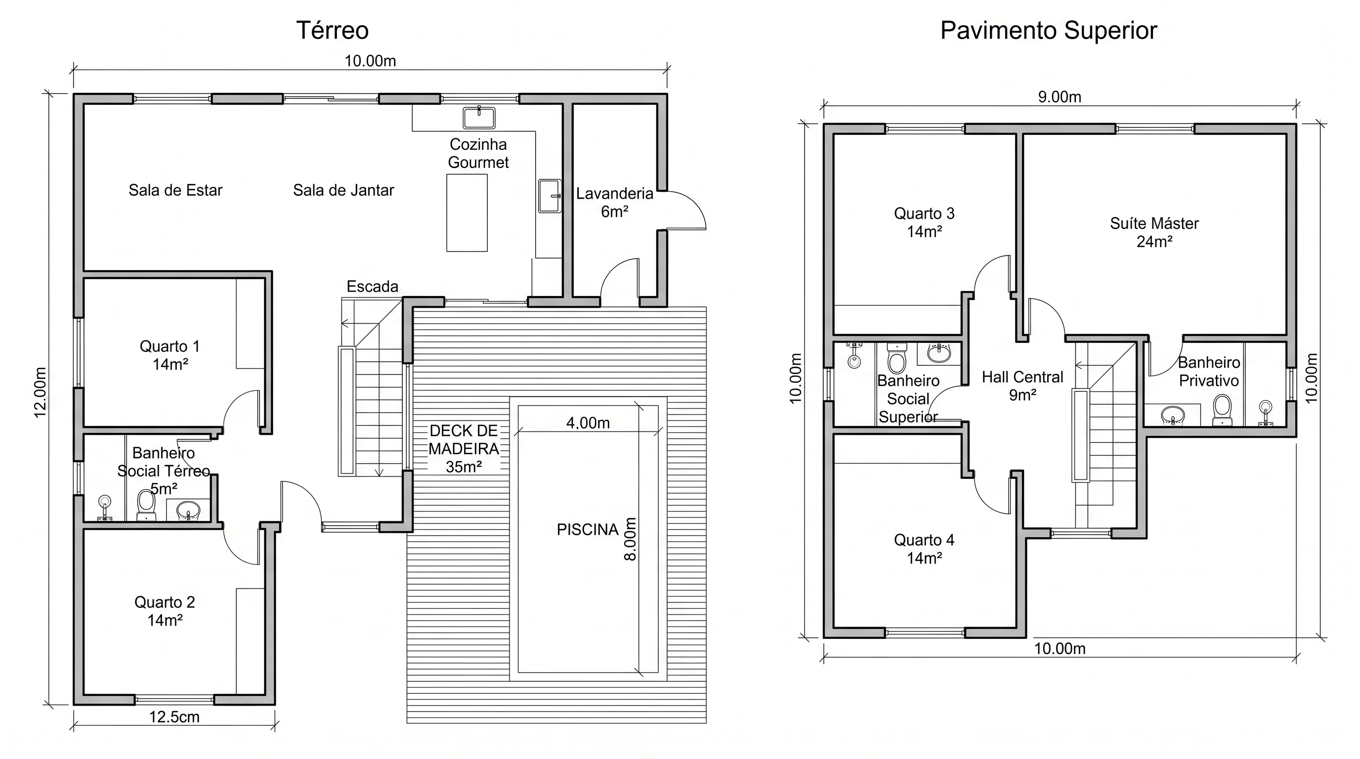 Brazilian Eco-Brick Two-Story Site and Floor Plan