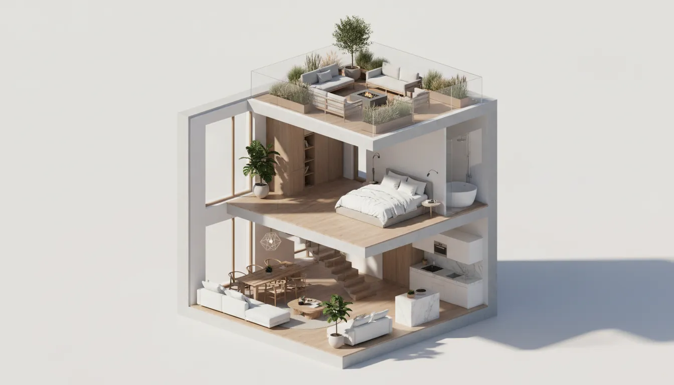 Compact House Structure — Minimal Footprint