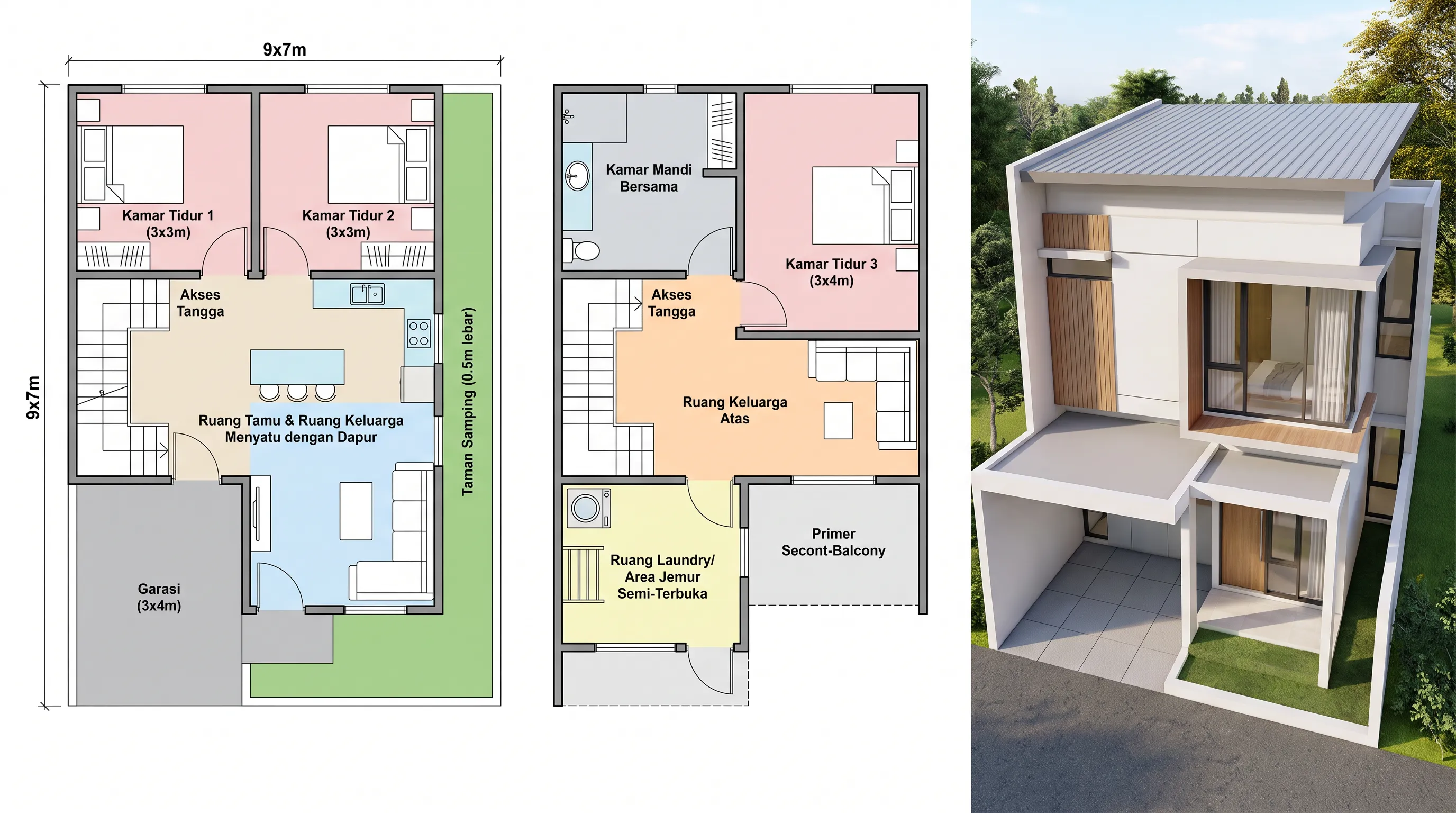 Indonesian Two-Story Modern Minimalist
