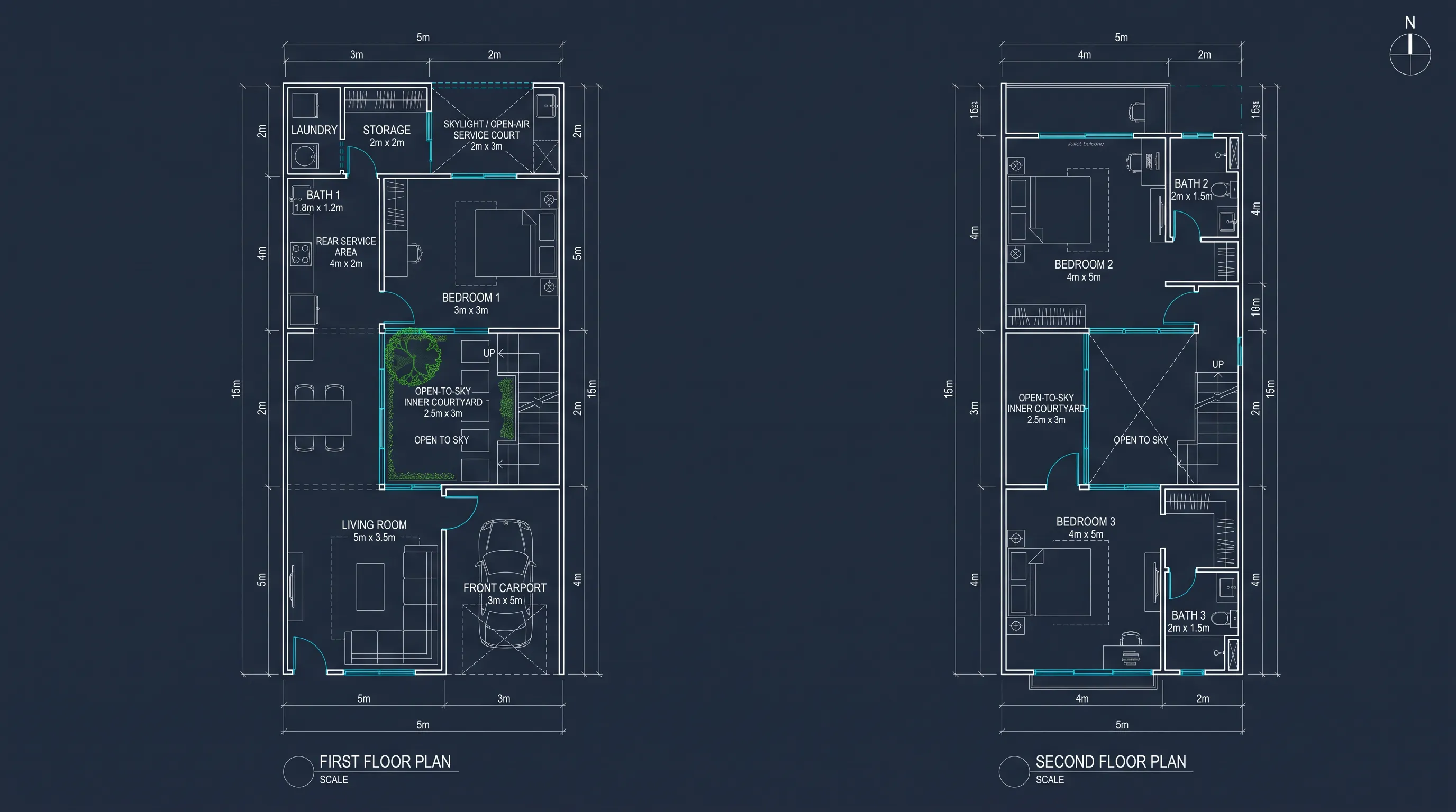 Minimalist Two-Story with Inner Courtyard
