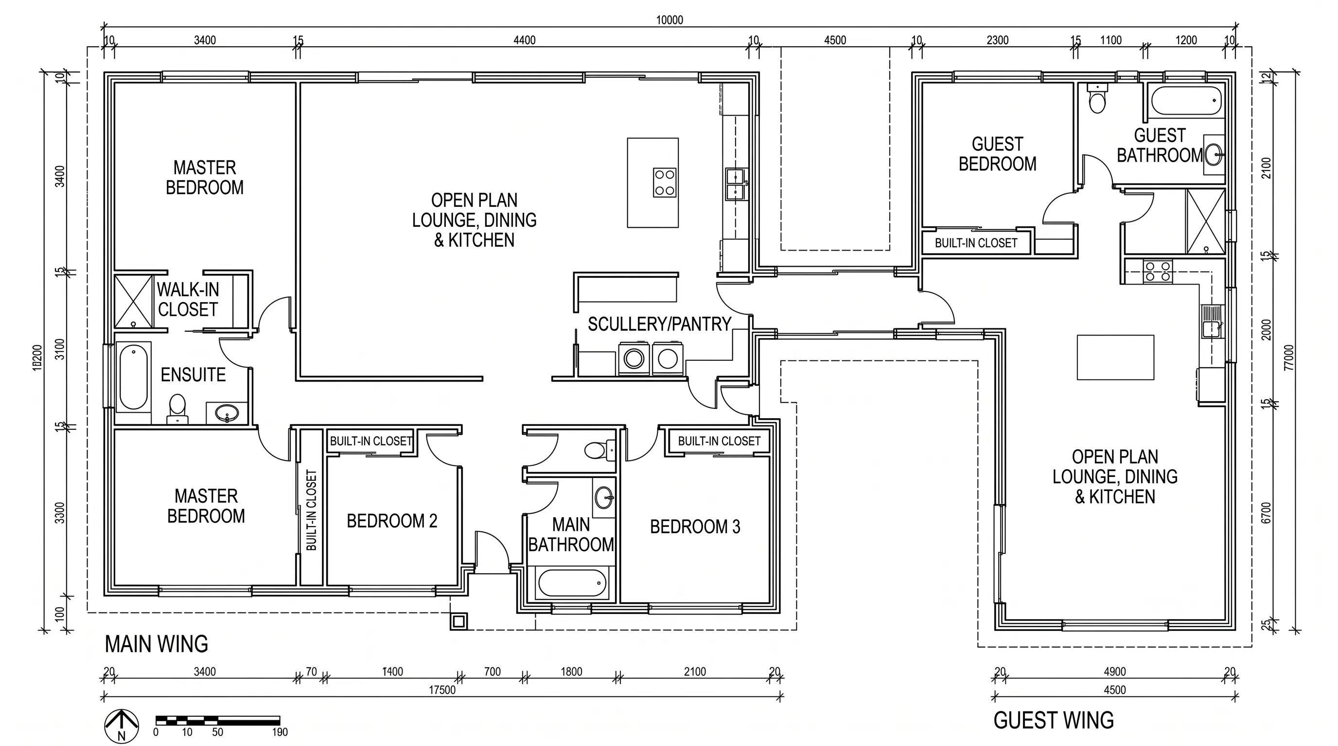 Modern Two-Wing Home — Guest Wing and Main Wing