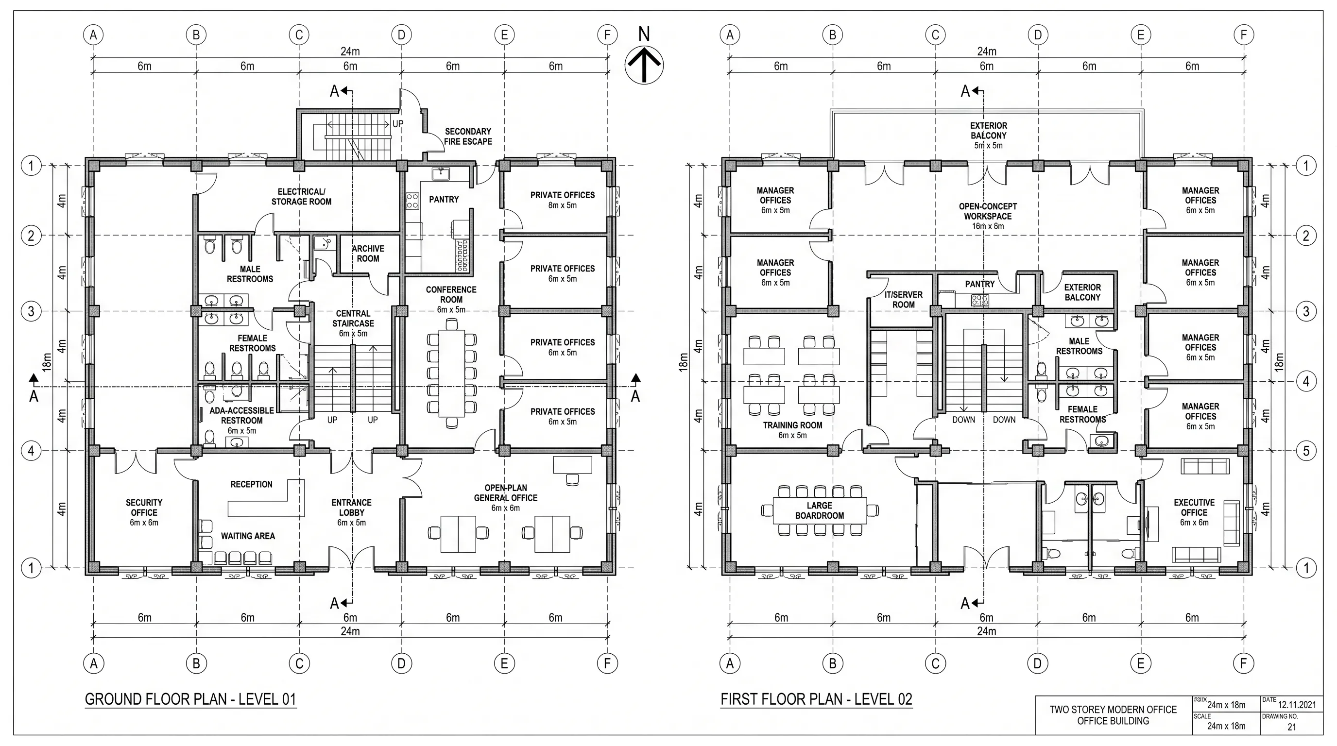 Reinforced Concrete Office with Column Grid