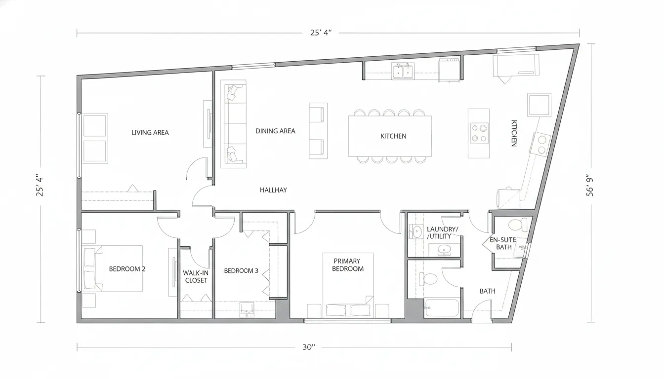 Tapered Narrow-Lot Home