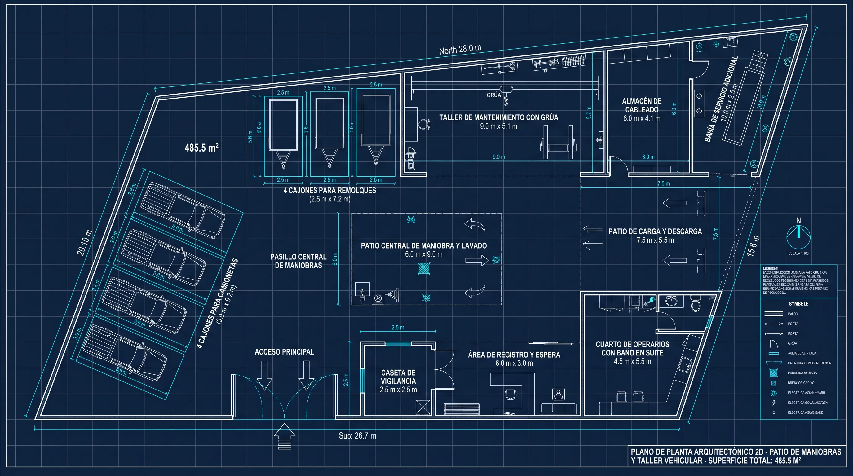 Truck Workshop with Maneuvering Yard
