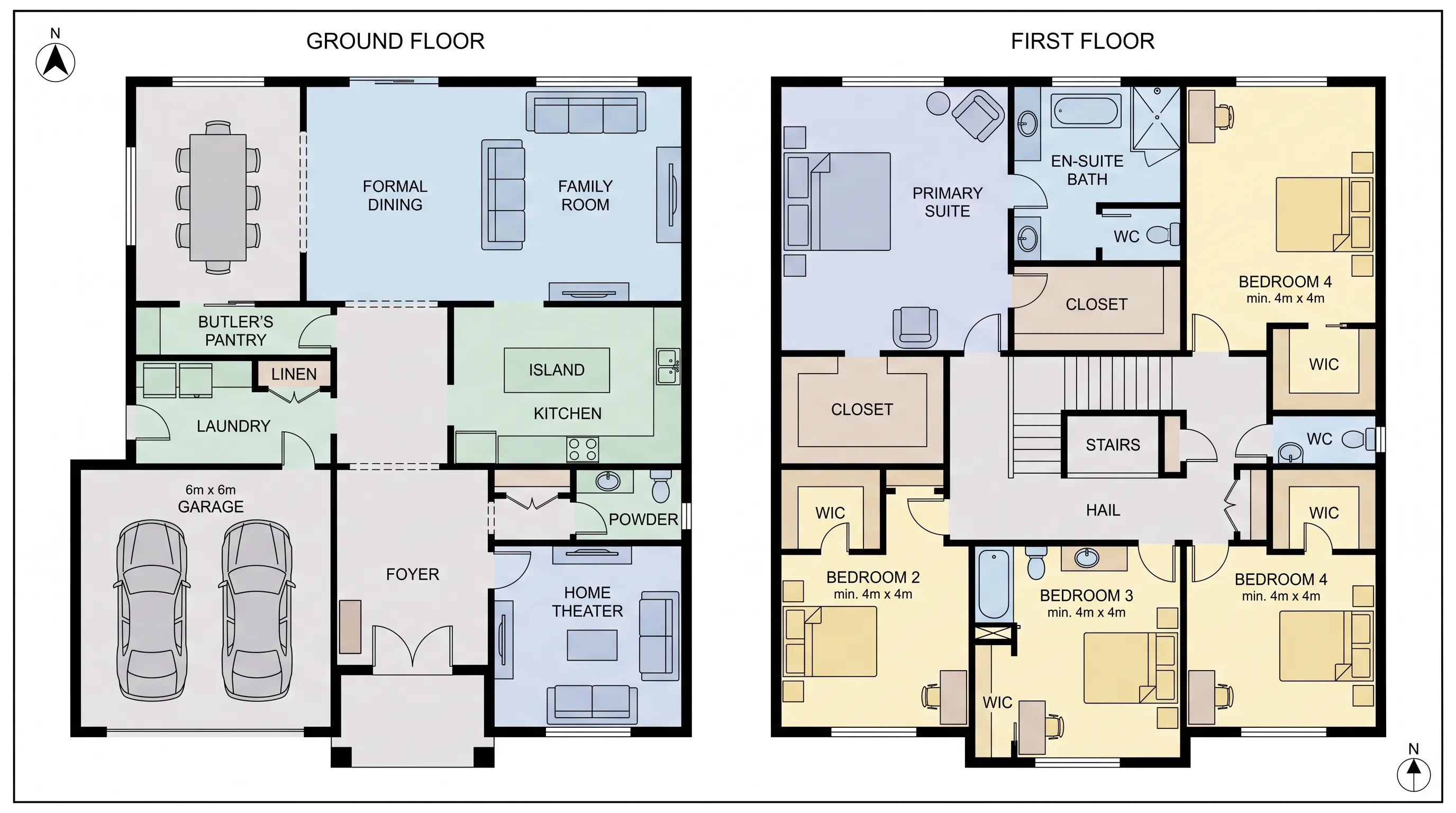 Two-Story Closed-Concept Home with Cinema Room