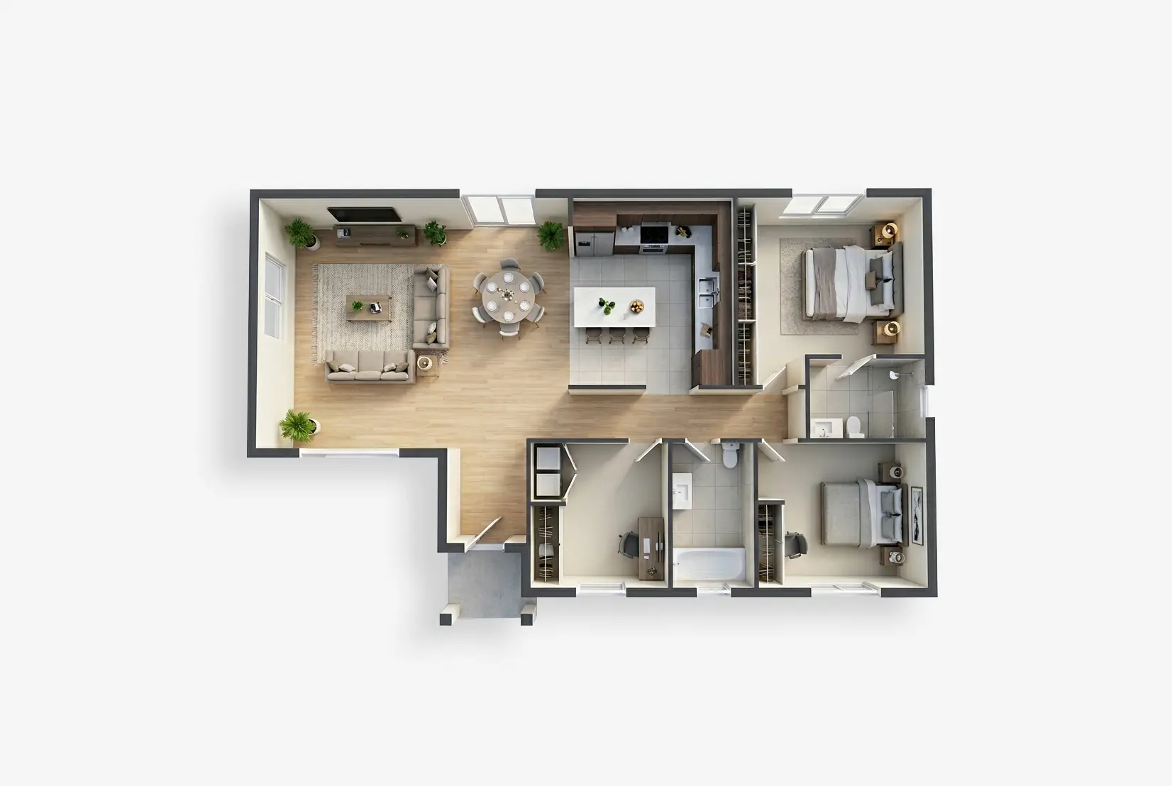 3D house floor plan visualization
